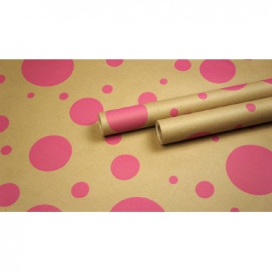 Крафт бумага, рис. "Шары" (малина) 0,7м*10м, цена за рулон